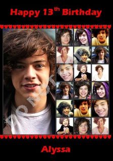 Harry Styles and One Direction Personalised Birthday Card