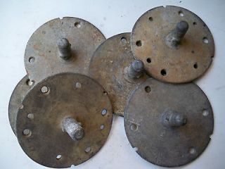6pc LOT USED Scaffolding BASE PL ATES GALVANIZED . FOR 1 1/2 PIPE