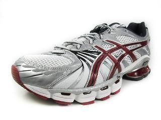 Asics Mens Running Shoes GEL KINSEI 3 Silver / Chili / White SZ 6.5