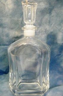 Vintage Liquor Wine Clear Glass Whiskey Decanter Bottle w/Stopper