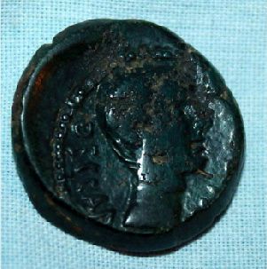 ANCIENT ROMAN JULIUS CAESAR & AUGUSTUS BRONZE COIN 1st CENTURY BC/AD