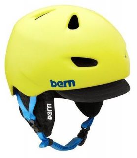 Bern Brentwood Matte Neon Yellow w/ Black Visor Knit Winter Helmet