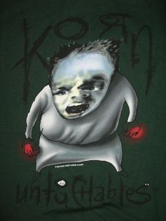 KORN The UNTOUCHABLES NEW Old Stock T SHIRT GREEN Metal L
