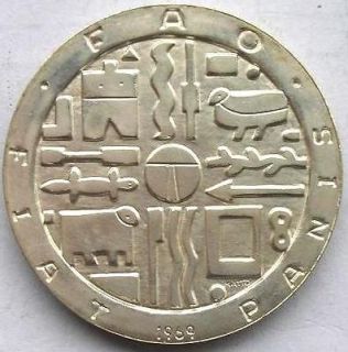 Uruguay 1969 Medal Rotation 1000 Pesos Silver Coin,UNC