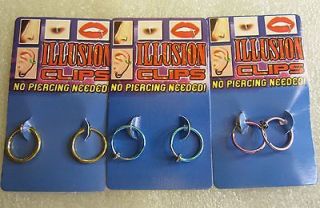 Fake Illusion Nose/Lip/Ear Ring Hoops   Choose Your Color   No