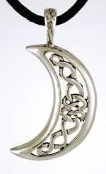 Celtic Crescent Moon Pendant Necklace!