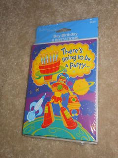 pack  ROBOT OUTER SPACE/PLANETS INVITATIONS    birthday party