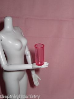 size Clear plastic tall pink groovy drinking class cup or vase BD 5
