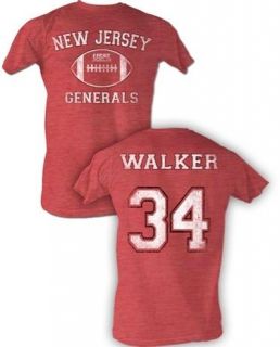 New Authentic USFL New Jersey Generals Herschel Walker Adult T Shirt