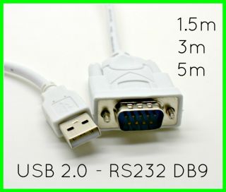 New USB 2.0 to RS232 Serial DB9 9 Pin Male Adapter Cable PC with USB