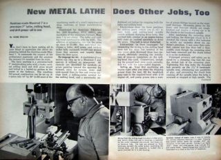 1960s Austrian Made MAXIMAT 7 LATHE MILLING HEAD DRILL PRESS ARTICLE