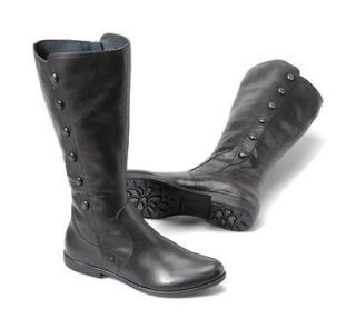 Born Womens Sage Genuine Leather Boots W/ Buttons Charcoal B42222