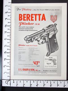 22 Long Rifle Caliber Automatic Pistol magazine Ad Handgun w4709