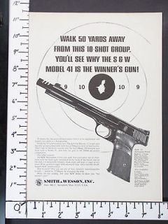 WESSON Model 41 22 Caliber Automatic Pistol magazine Ad handgun w4826