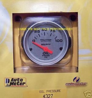 Auto Meter 4327 Ultra Lite Electric Oil Pressure Gauge 2 1/16 in. 0