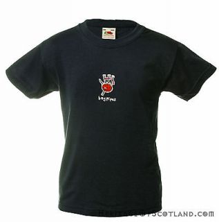 Kids Scottish T Shirt, Bagpipes, Navy, All Sizes