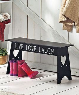 ENTRYWAY WOOD BENCH SEAT COUNTRY HEART FARM SHABBY CHIC PRIMITIVE NEW
