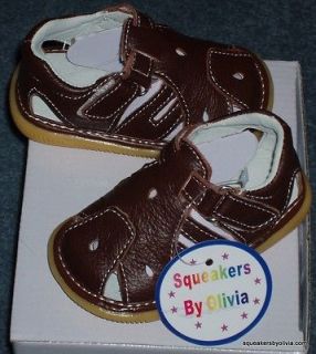 Genuine Leather Squeaky Sandals Shoe Baby Toddler Boy Size 3 4 5 6 7 8