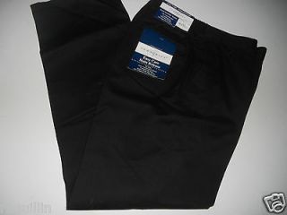 NWT TOWNCRAFT Easy Care Comfort Fit Waist Straight Fit Black Khaki