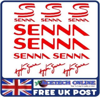 Ayrton Senna Formula 1 Vinyl Sticker Decals Kit 03: FREE POST UK