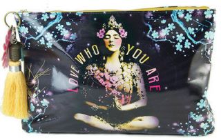 Love Who You Are Temple Girl Cosmetic Bag Pouch Travel Oil Cloth NEW