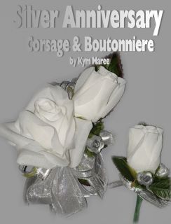 Silver Anniversary Gift, Corsage & Boutonniere Set