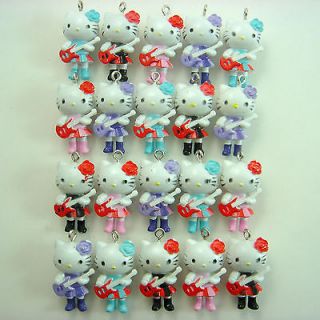 20 x Hello Kitty Guitar Jewelry Making Figures Pendant Charms