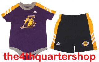 Los Angeles Lakers Newborn Infant Purple Onesie & Short 2 Piece Set