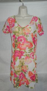 TOMMY BAHAMA T SHIRT DRESS SWIM COVER UP MULTI COLOR WOMENS LARGE NWT