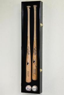 Baseball & Bat Display Case Cabinet Wall Mount Holder Rack MLB *LED