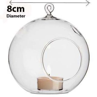 20 Clear Glass Hanging Ball Globe Shere tealight holder Decoration