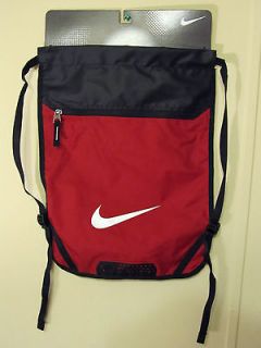 Nike Drawstring Bag/Sack Backpack NWT Red With Black Zipper Pocket