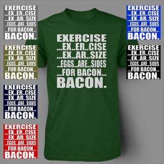 FUNNY BACON EXERCISE EGGS ARE A SIDE LOVERS COLLEGE Mens T Shirt
