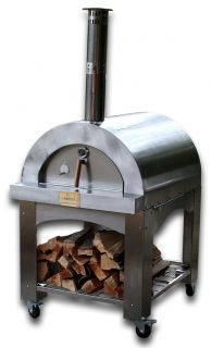 Wood Fire Wood Fired Pizza Oven Stainless + Brick