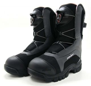 HMK Womens Voyager Boa Snowmobile Boots   Black / Gray   Sympatex