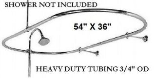 ANTIQUE CLAWFOOT TUB SHOWER RAIL ROD CURTAIN ENCLOSURE 1 OVAL 54X36