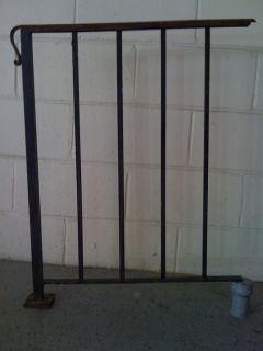 Vintage Wrought Iron Railing END Piece   26 in length x 30 1/2 in