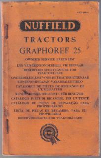 Nuffield Tractors Multilingual 1963 original illustrated Spare Parts