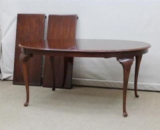 DREXEL HERITAGE CARLETON CHERRY QUEEN ANNE DINING TABLE W 2 LEAVES