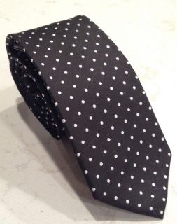 Newly listed $49 Mens Express Skinny Neck Tie 100% Silk Black White