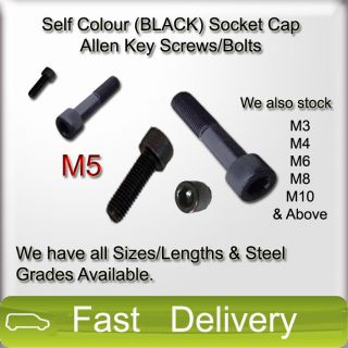 (BLACK) SOCKET CAP Screws Allen Key Screw Bolts HIGH TENSILE 12.9