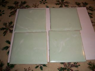 Retro Seafoam Green Marble like Plastic Bathroom Wall Tile Used 4 1/4