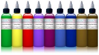 100% AuthenticUSA* INTENZE TATTOO LINING INK SERIES 10 COLOR SET 1oz