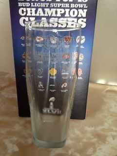 2012 EXCLUSIVE BUD LIGHT CHICAGO BEARS SUPERBOWL CHAMPION GLASS