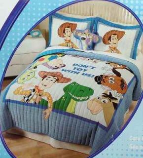 Toy Story Boy Girl Bedding Quilt + Buzz Pillow + Sham + Wastebasket