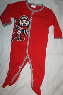 NWT Baby/infant Ohio State Buckeyes Footed Sleeper w/Brutus size 0/3