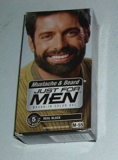just for men mustache & beard brush in color gel real black