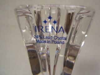 Irena Lead Crystal Candlestick Holders Pair Made in Poland Modern