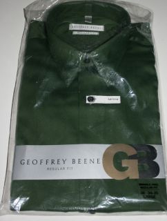 GEOFFREY BEENE Wrinkle Free Sateen Dress Shirt, Regular Fit, HEMP