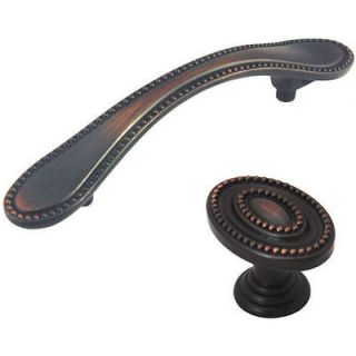 Rubbed Bronze Decorative Beaded Cabinet Hardware Knobs Pulls & Hinges